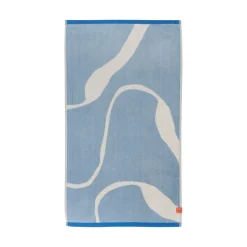 Clearance Mette Ditmer Nova Arte bath towel 70x133 cm, Light blue-off-white BlueWhite