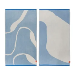 Clearance Mette Ditmer Nova Arte guest towel 40x55 cm 2-pack, Light blue-off-white BlueWhite