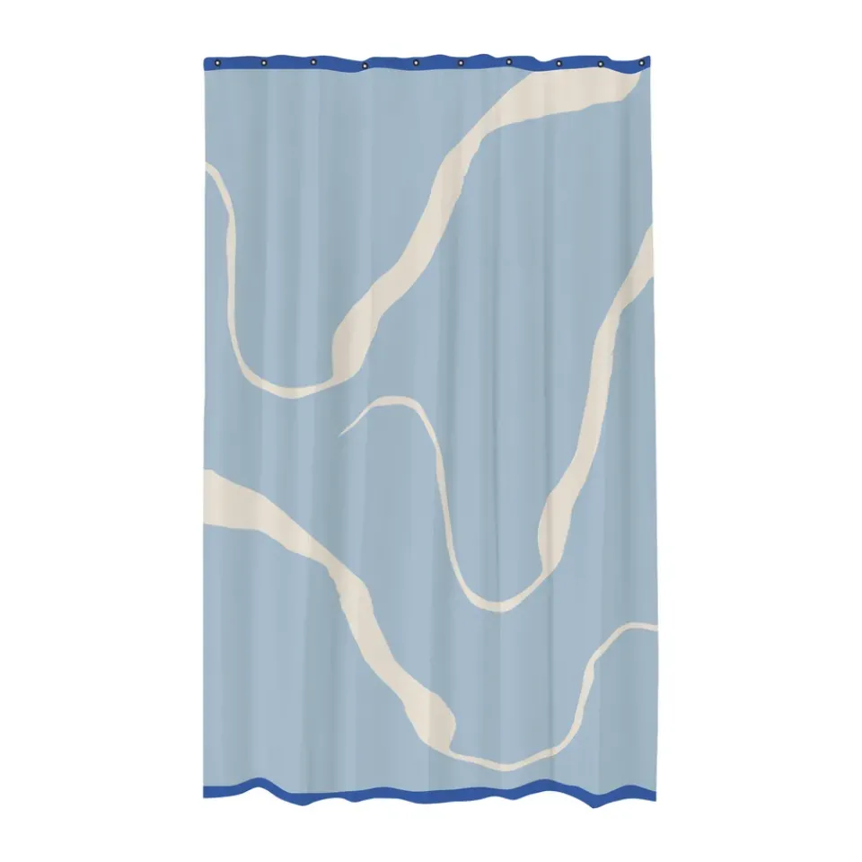 Shower Curtains^Mette Ditmer Nova Arte shower curtain 150x200 cm, Light blue-off-white BlueWhite