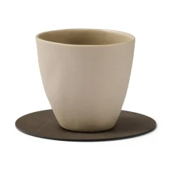 Coasters^LIND DNA Nupo coaster circle, Caviar Brown