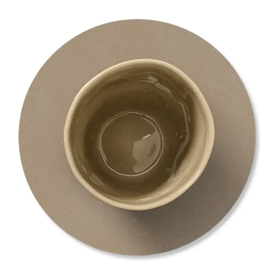 Coasters^LIND DNA Nupo coaster circle, Clay brown Beige