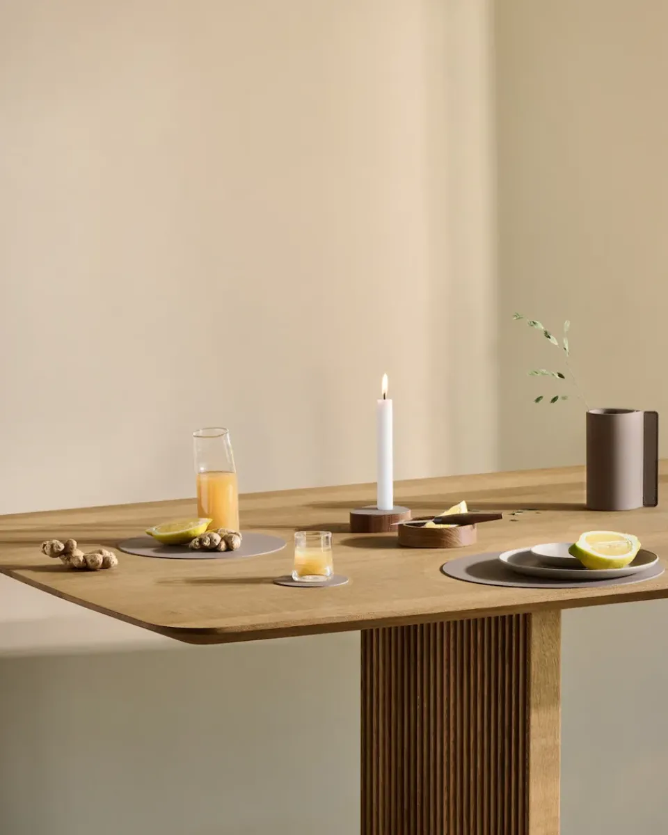 Coasters^LIND DNA Nupo coaster circle, Clay brown Beige