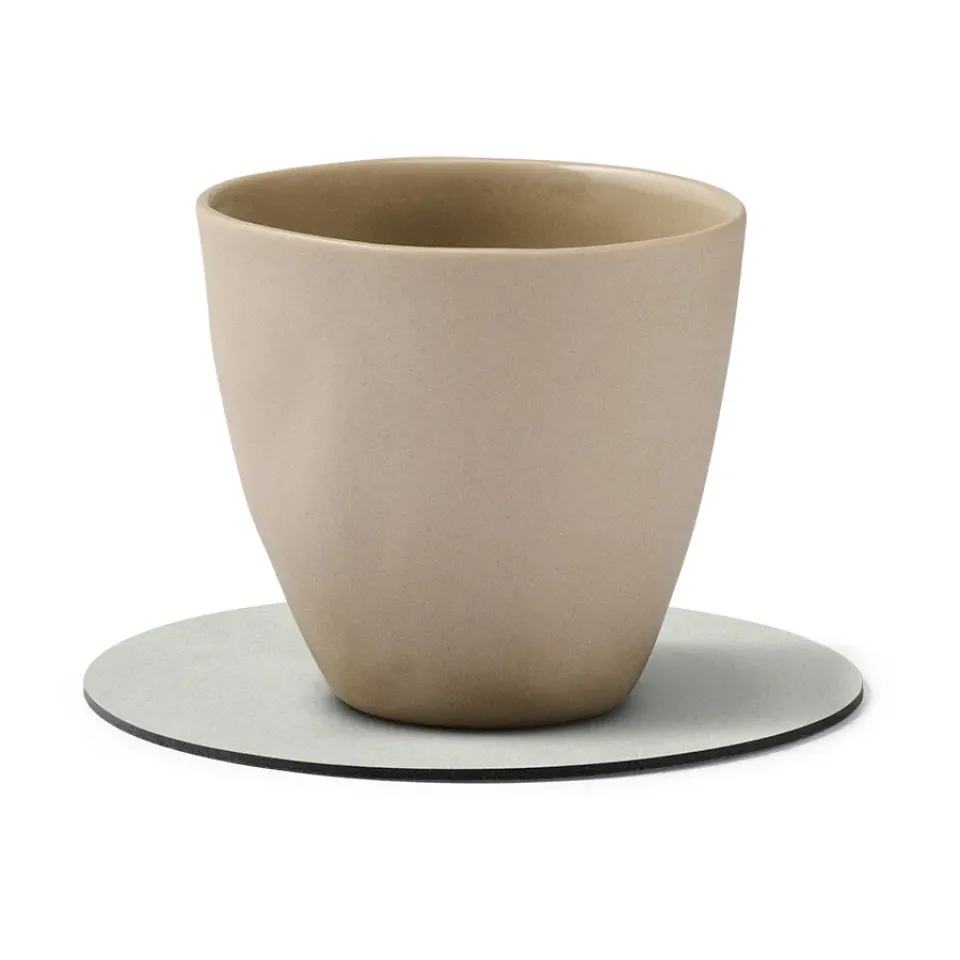 Clearance LIND DNA Nupo coaster circle, metallic (stone ) Grey