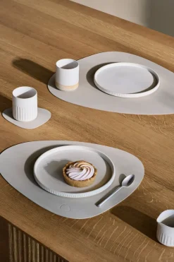 Discount LIND DNA Nupo place mat curve M, Oyster white Grey