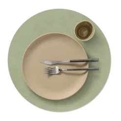 Placemats^LIND DNA Nupo placemat circle reversible XL 1 pcs, Dark -olive Green