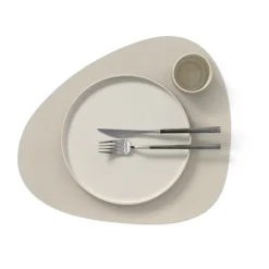 Placemats^LIND DNA Nupo placemat curve L, Oyster white Grey
