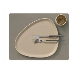 Placemats^LIND DNA Nupo placemat reversible square L 1 pc, Linen-Flint Grey
