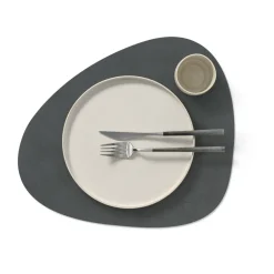 Placemats^LIND DNA Nupo placemat reversible curve L 1 pc, anthracite-light Grey