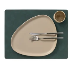 Placemats^LIND DNA Nupo placemat reversible square L 1 pc, Dark -olive Green