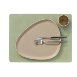 Placemats^LIND DNA Nupo placemat reversible square L 1 pc, Dark -olive Green