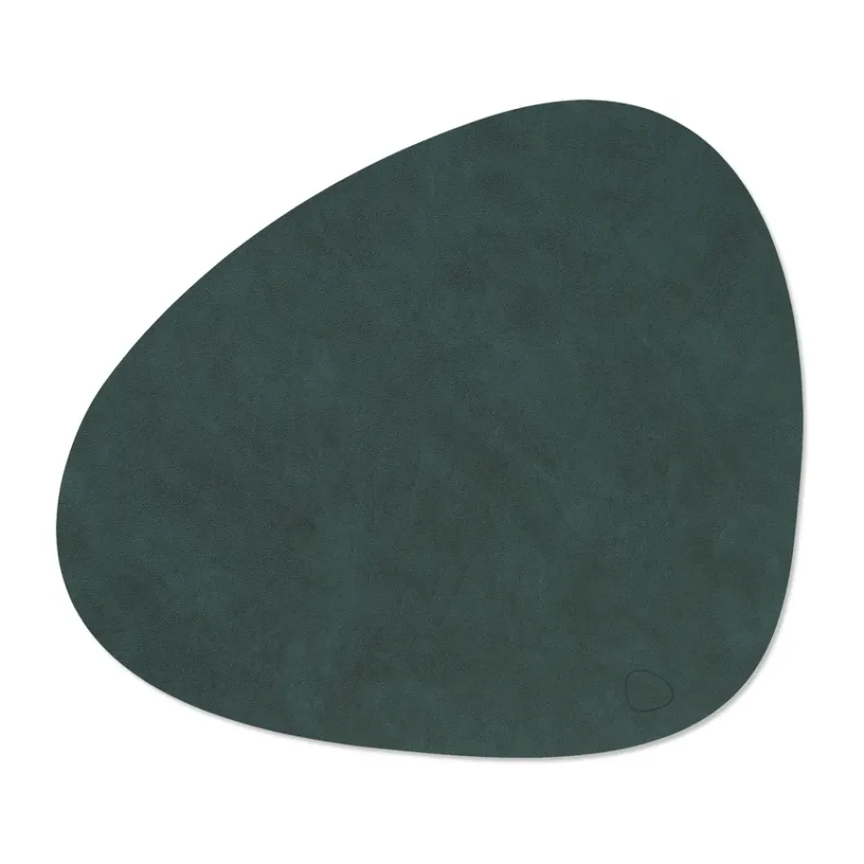 Clearance LIND DNA Nupo placemat reversible curve L 1 pc, Dark -olive Green