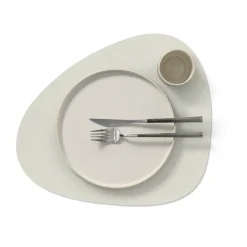 LIND DNA Nupo placemat reversible curve L 1 pc, Linen-Flint Grey