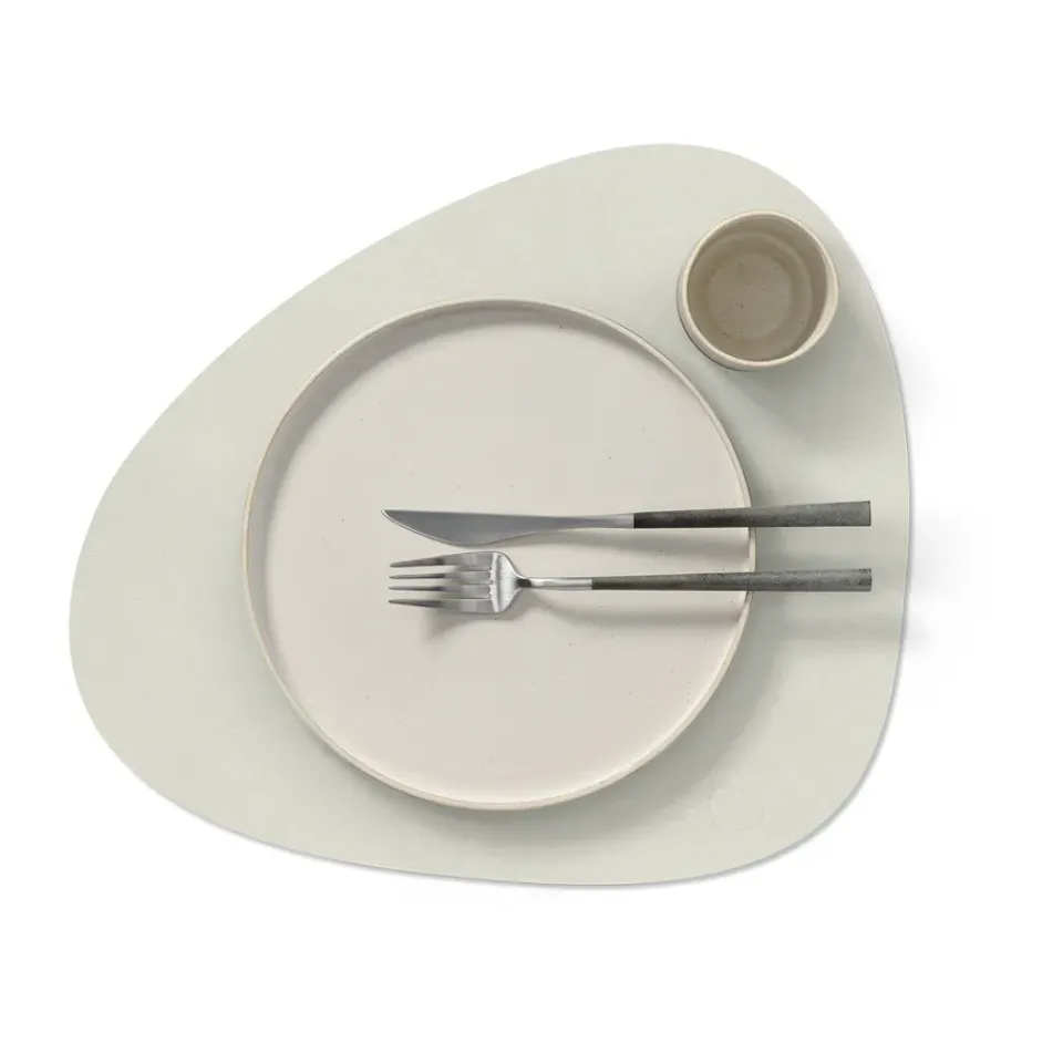 LIND DNA Nupo placemat reversible curve L 1 pc, Linen-Flint Grey