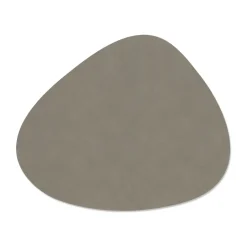 LIND DNA Nupo placemat reversible curve L 1 pc, Linen-Flint Grey