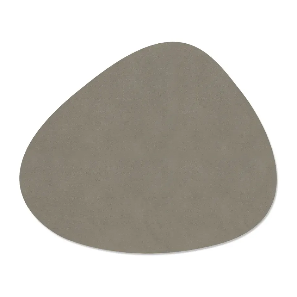 LIND DNA Nupo placemat reversible curve L 1 pc, Linen-Flint Grey