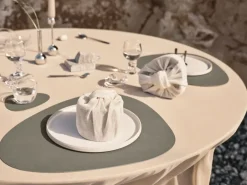 LIND DNA Nupo placemat reversible curve L 1 pc, Linen-Flint Grey