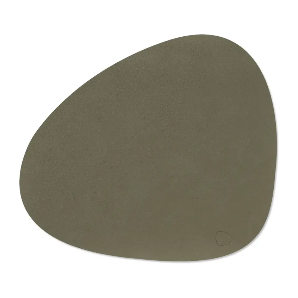 New LIND DNA Nupo placemat reversible curve L 1 pc, Army green-nature GreenBrown
