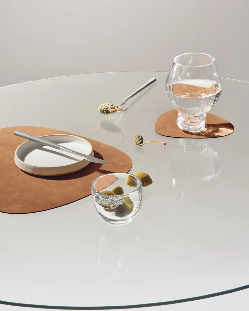 New LIND DNA Nupo placemat reversible curve L 1 pc, Army green-nature GreenBrown