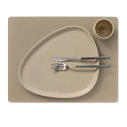 Placemats^LIND DNA Nupo placemat square L, Clay brown Beige