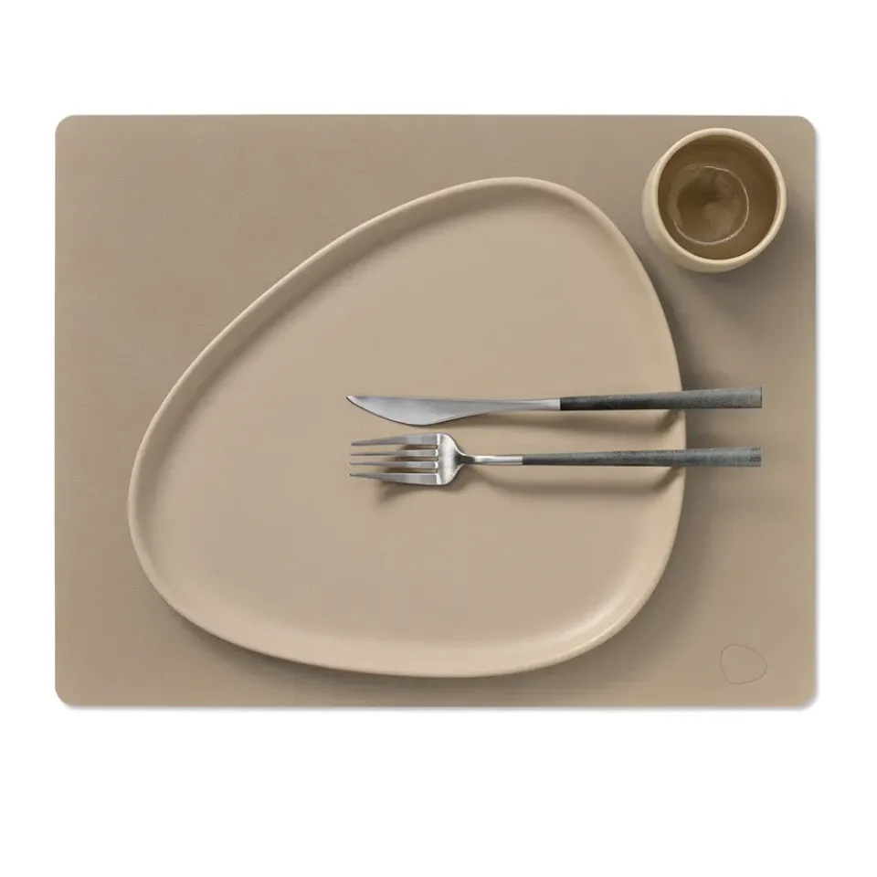 Placemats^LIND DNA Nupo placemat square L, Clay brown Beige
