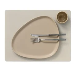 Placemats^LIND DNA Nupo placemat square L, Oyster white Grey