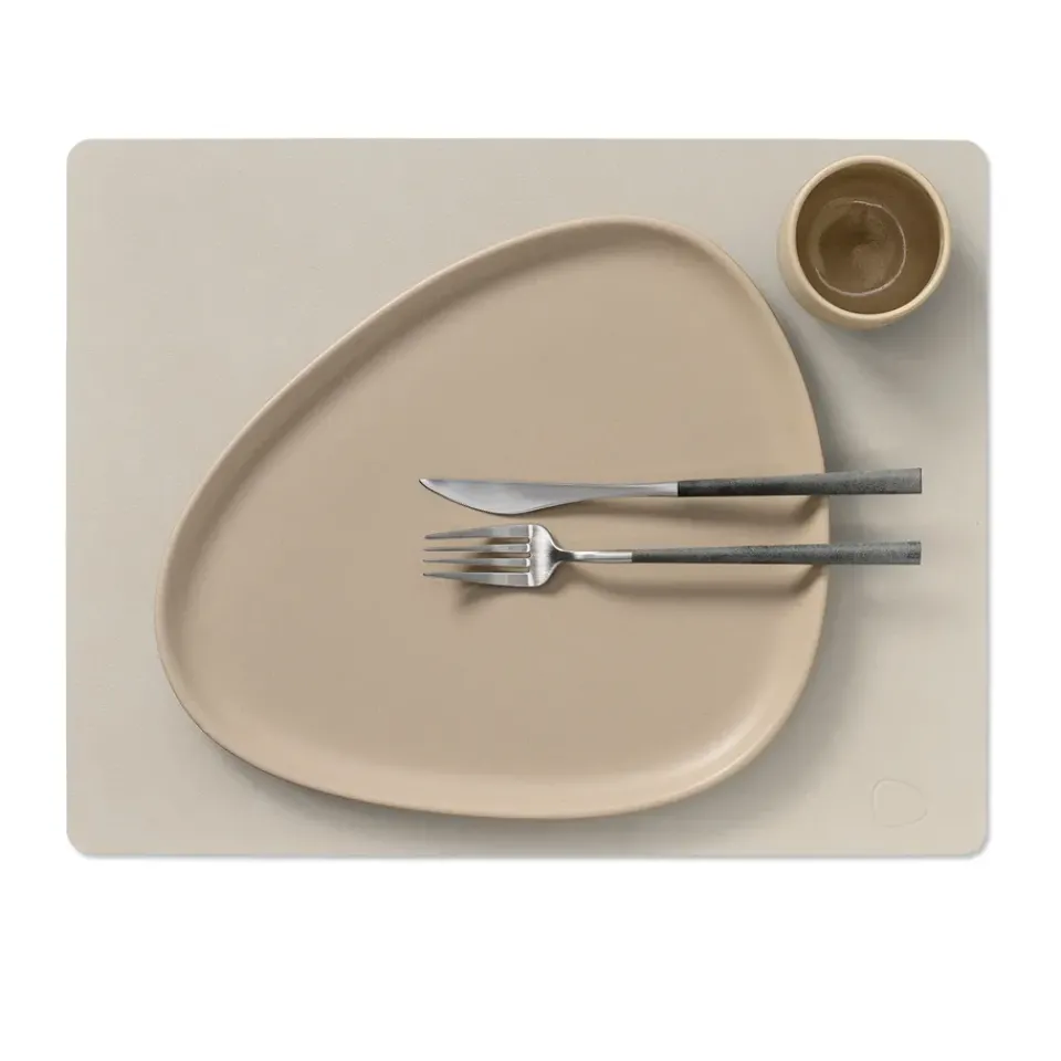 Placemats^LIND DNA Nupo placemat square L, Oyster white Grey