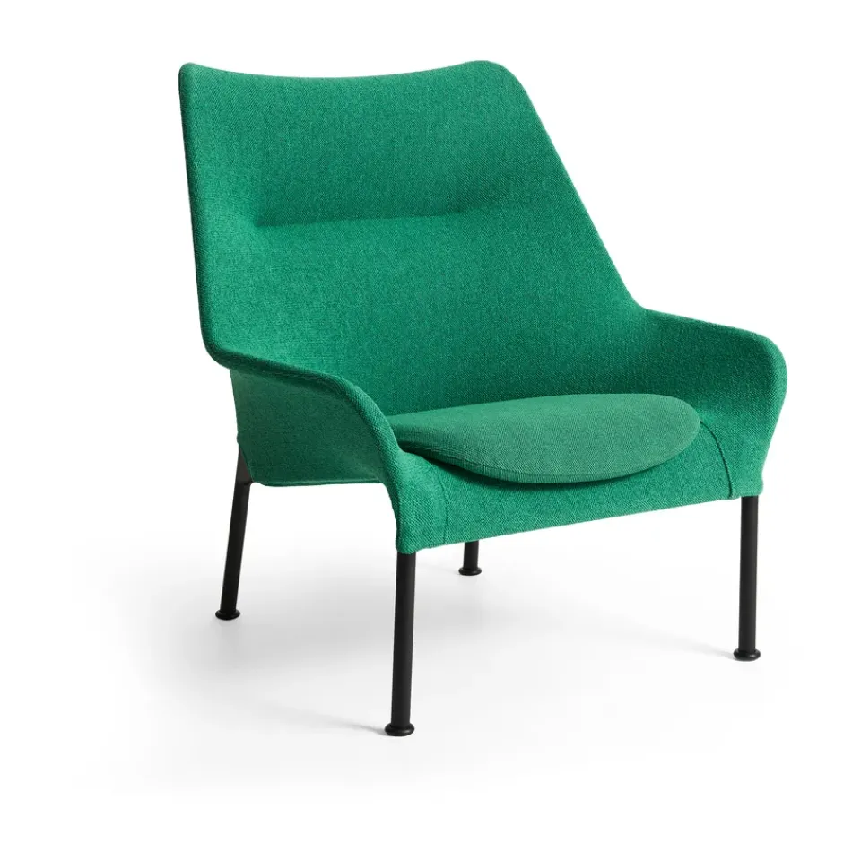 Armchairs & Footstools|Chairs^HAY O2 Lounge Chair armchair, Soft -black lacquered steel Green