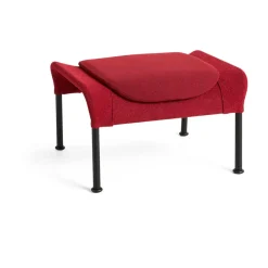 Armchairs & Footstools^HAY O2 Ottoman footstool, Soft -black lacque steel Red