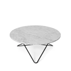 Discount OX Denmarq O Table coffee table, Marble . black laquered stand White