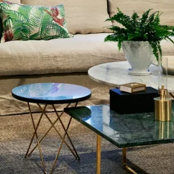 Discount OX Denmarq O Table coffee table, Marble . black laquered stand White