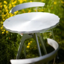 Clearance Byarums bruk Odd coffee table, Aluminum, raw aluminum stand, loop Silver-coloured