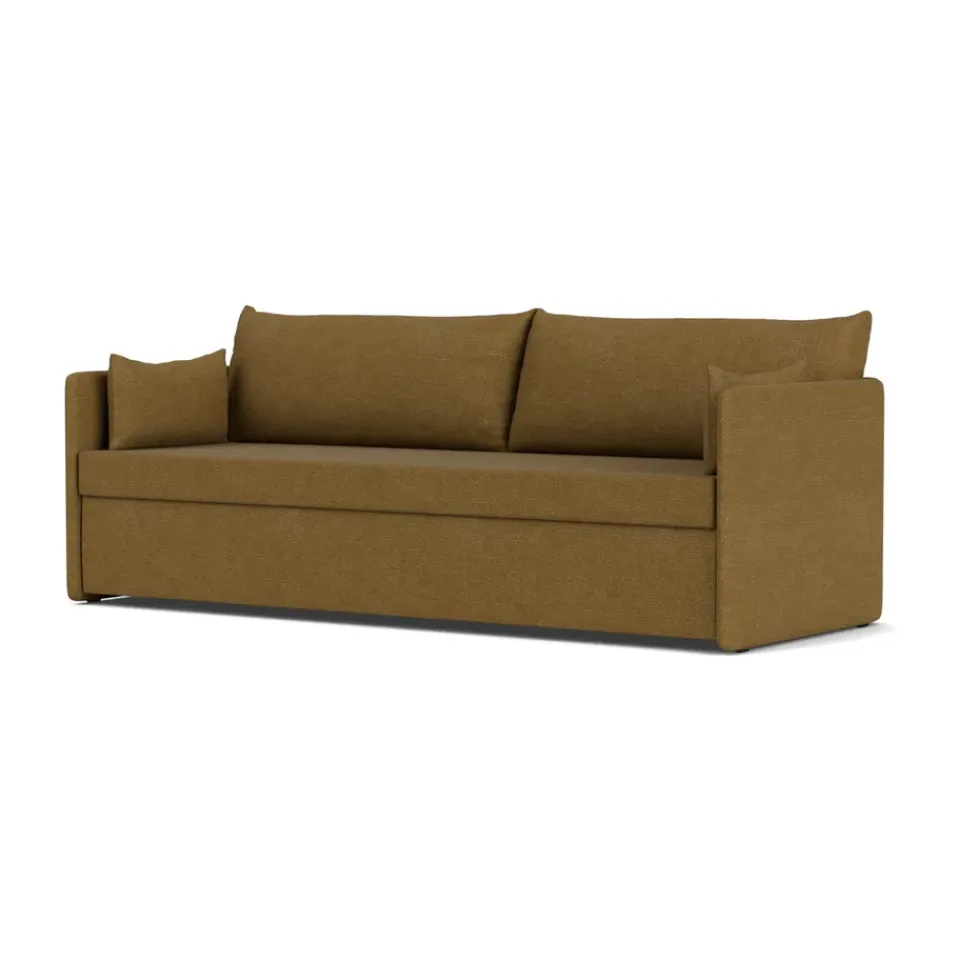 Clearance Audo Copenhagen Offset sofa bed 3 seater, Audo Bouclé 06 Gold-coloured