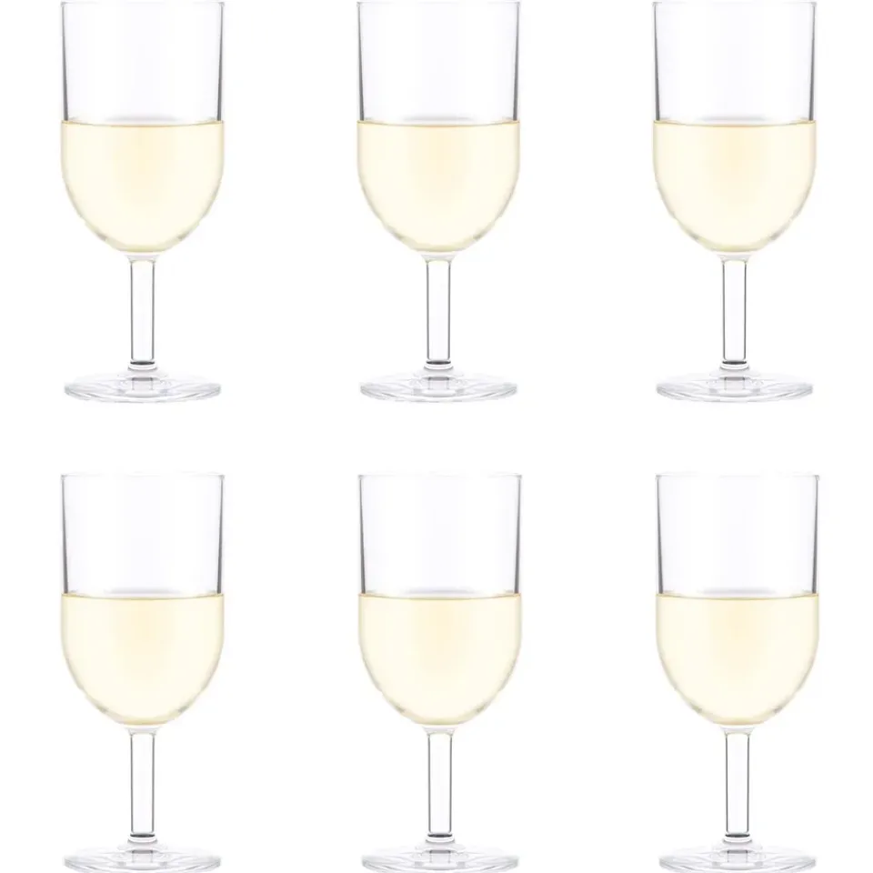 Plastic Glasses|Wine Glasses^Bodum Oktett white wine glass 6-pack, 23 cl Transparent
