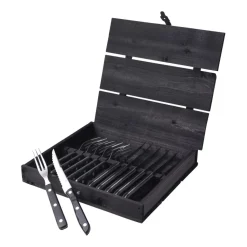 Clearance Gense Old Farmer black cutlery 12 pieces, 12 pieces Silver-colouredBlack