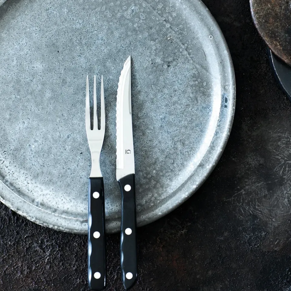 Clearance Gense Old Farmer black cutlery 12 pieces, 12 pieces Silver-colouredBlack