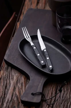 Clearance Gense Old Farmer black cutlery 12 pieces, 12 pieces Silver-colouredBlack