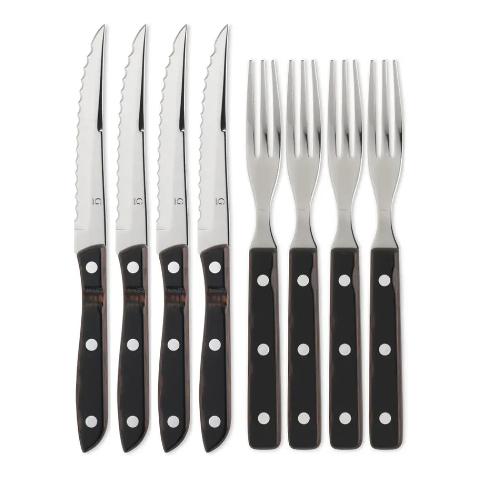 Steak Knives|Table Cutlery^Gense Old Farmer cutlery 8 pieces, 8 pcs BrownSilver-coloured