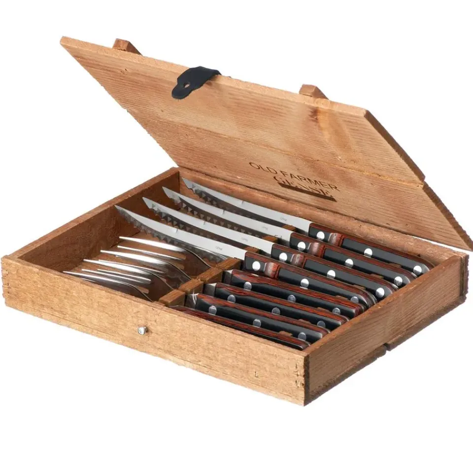 Steak Knives|Table Cutlery^Gense Old Farmer cutlery 8 pieces, 8 pcs BrownSilver-coloured