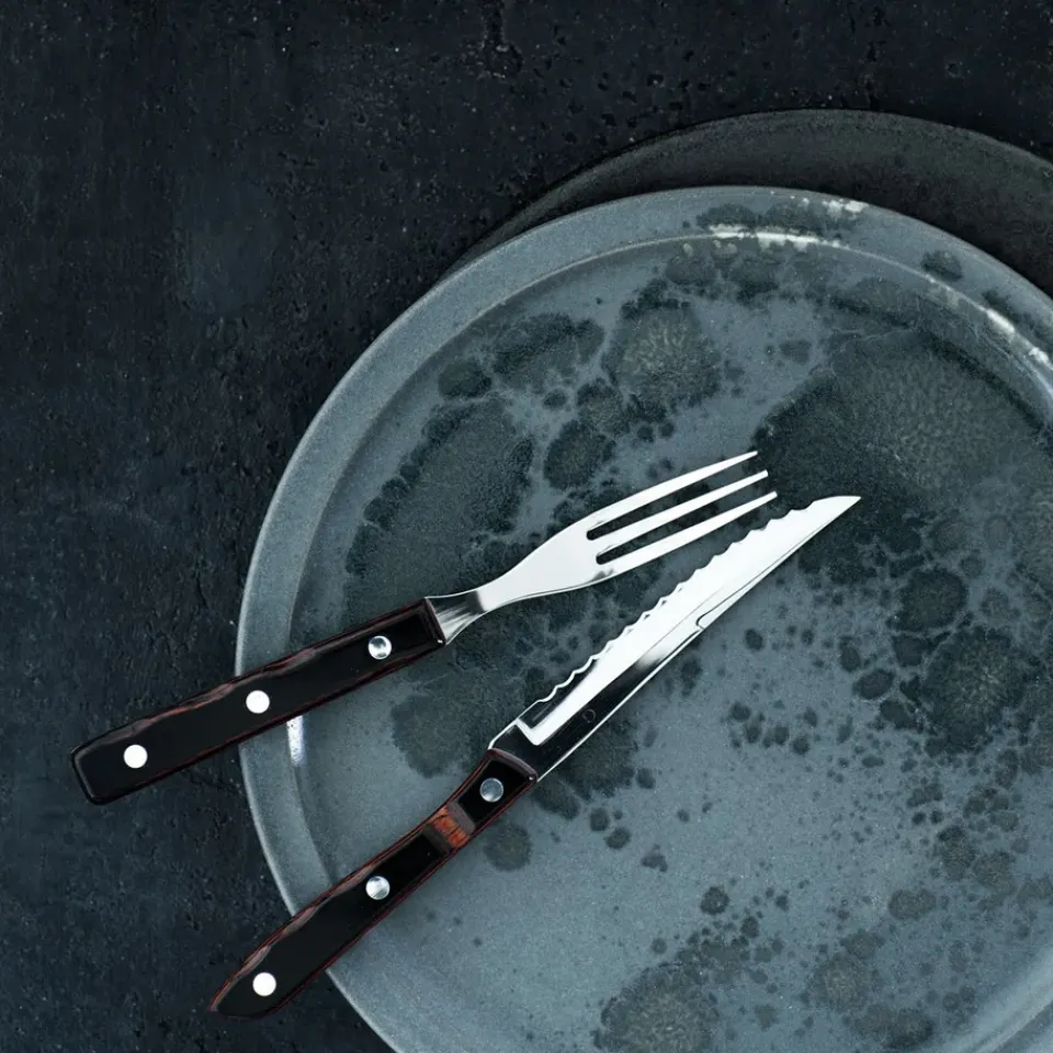 Steak Knives|Table Cutlery^Gense Old Farmer cutlery 8 pieces, 8 pcs BrownSilver-coloured