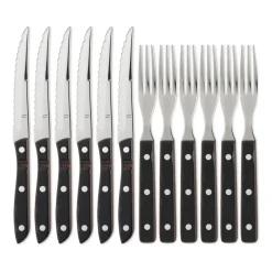 Steak Knives^Gense Old Farmer cutlery 12 pieces, 12 pieces BrownSilver-coloured
