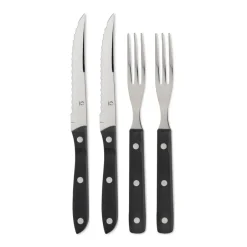 Sale Gense Old Farmer cutlery black, set with 4 pcs Silver-colouredBlack