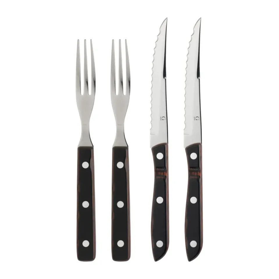 Steak Knives|Table Cutlery^Gense Old Farmer cutlery, steak cutlery 4 pcs. Silver-coloured