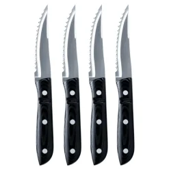 Discount Gense Old Farmer XL Micarta meat knife, 4-pack Silver-colouredBlack