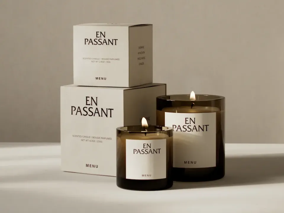 Scented Candles & Diffusers^Audo Copenhagen Olfacte scented Candle En Passant, 235 g GreyGreenBrown