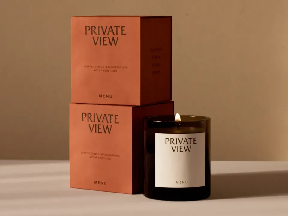 Scented Candles & Diffusers^Audo Copenhagen Olfacte scented candle Private View, 235 g GreyGreenBrown