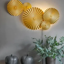 Wall Lights^Globen Lighting Omega wall lamp, Brushed brass Gold-coloured