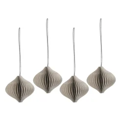 Christmas Decorations^Scandi Living Onion baubles 4-pack, Beige
