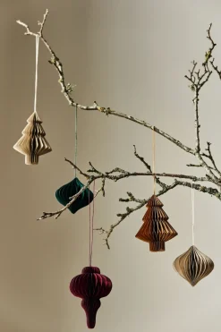 Christmas Decorations^Scandi Living Onion baubles 4-pack, Forest Green