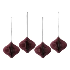 Christmas Decorations^Scandi Living Onion baubles 4-pack, Red