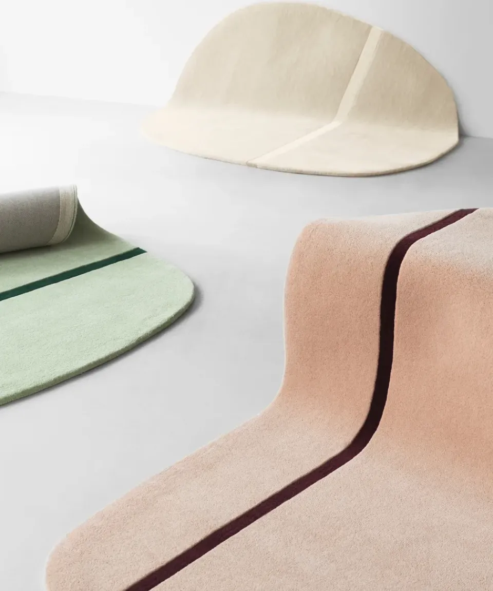 Wool Rugs^Normann Copenhagen Oona rug 140x140 cm, Sand Beige